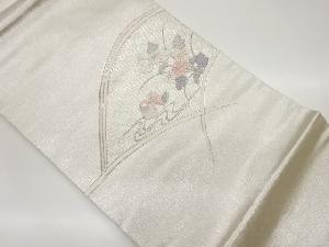 銀駒刺繍鴛鴦に菊模様名古屋帯